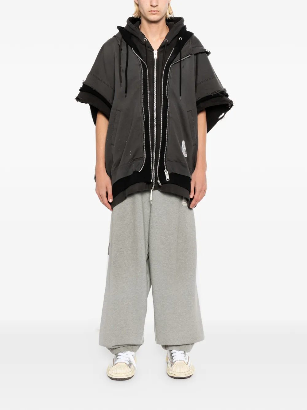 Maison MIHARA YASUHIRO Trainingsbroek met gelaagde zoom Grijs