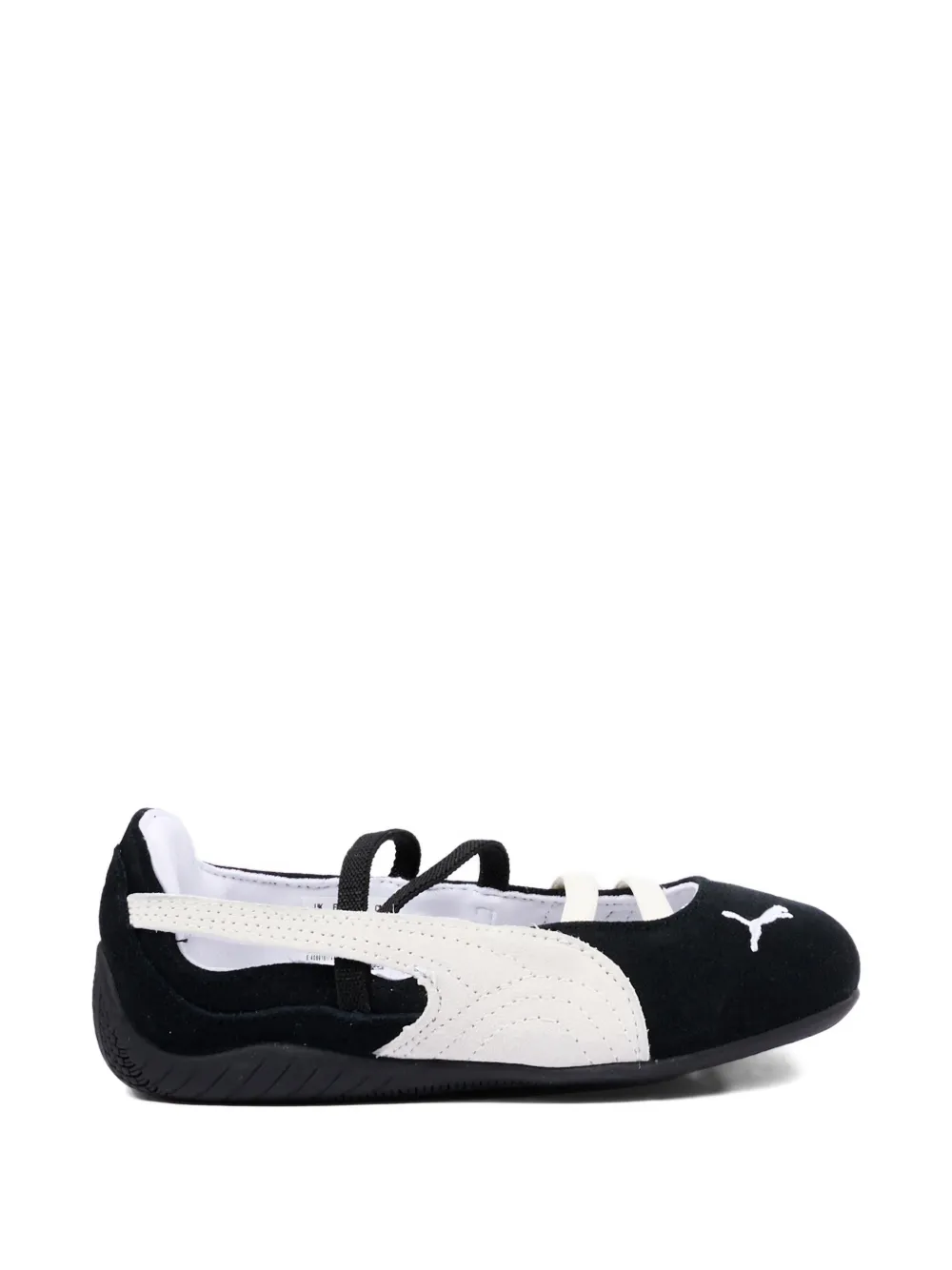 Puma Kids logo detail ballet flats Zwart