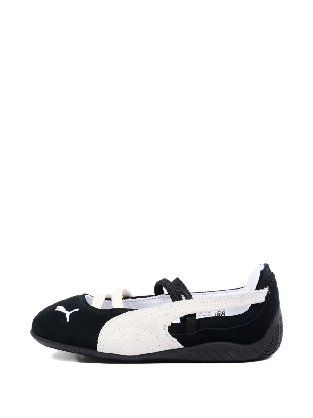 Puma Kids logo detail ballet flats Zwart