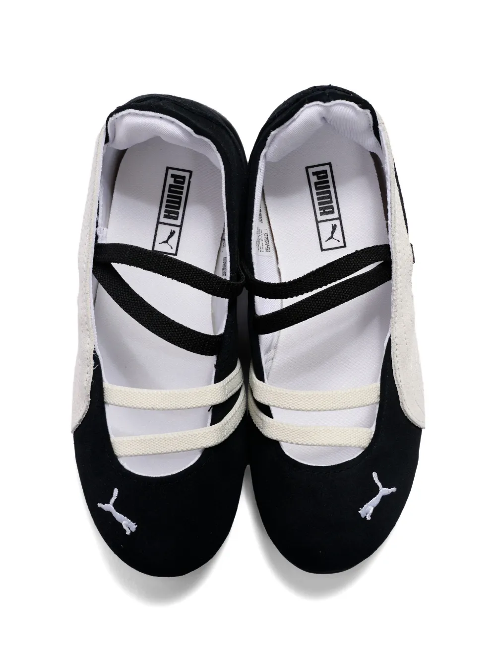Puma Kids logo detail ballet flats Zwart