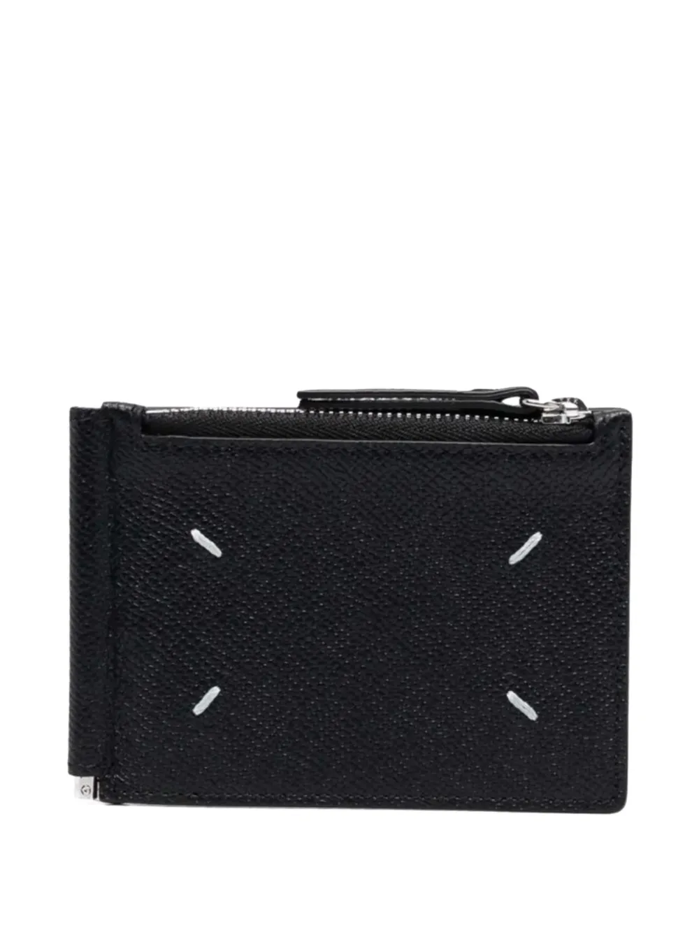 Maison Margiela grainy-leather zip wallet - Nero