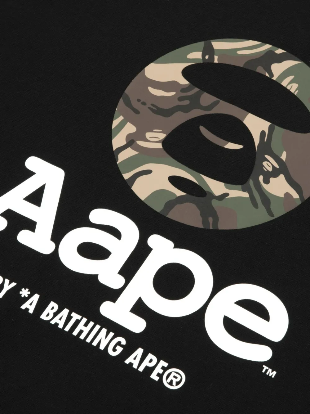 AAPE BY *A BATHING APE T-shirt met camo-logo Zwart