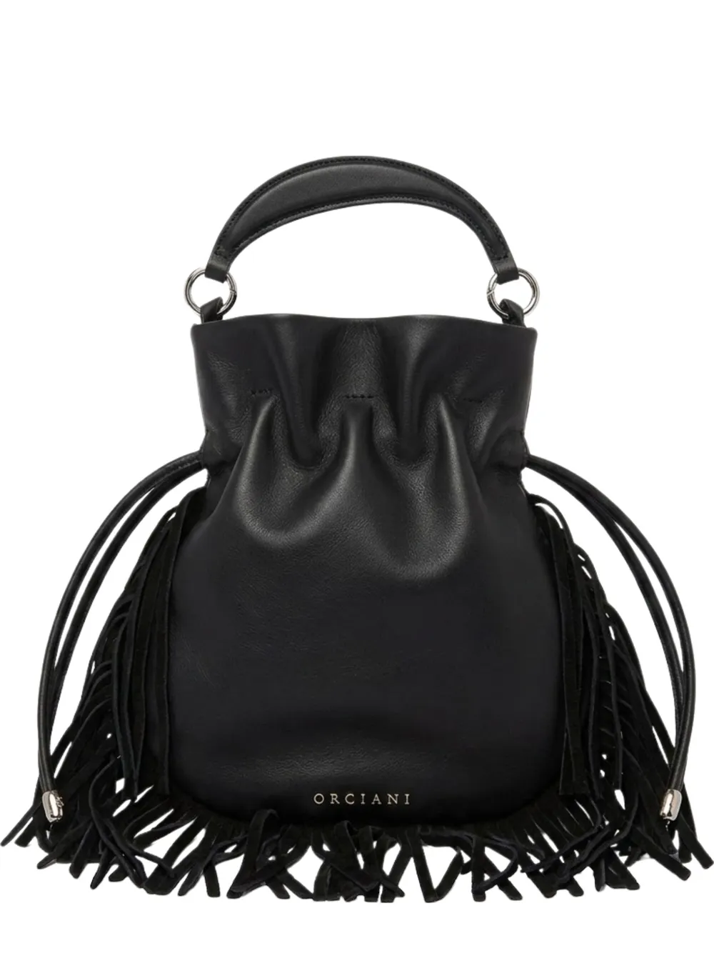 Orciani fringed leather tote bag - Nero