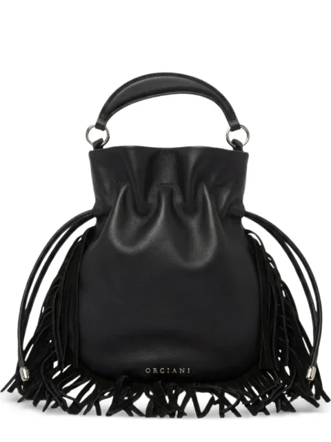 Orciani fringed leather tote bag