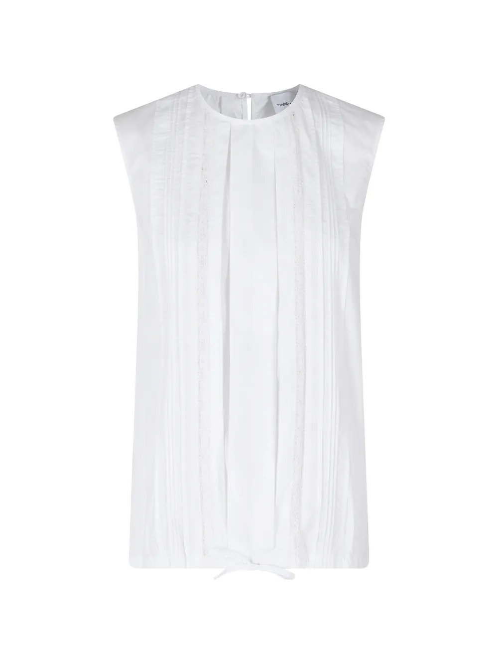 Isabelle Blanche lace-trimmed pleated blouse - Bianco