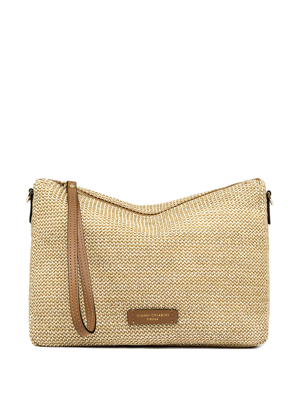 GIANNI CHIARINI small Nora woven-design leather-trim clutch bag - Toni neutri