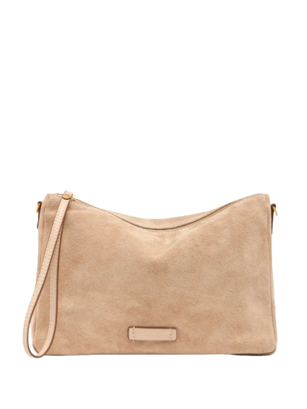 GIANNI CHIARINI medium Nora suede logo-plaque clutch bag - Toni neutri