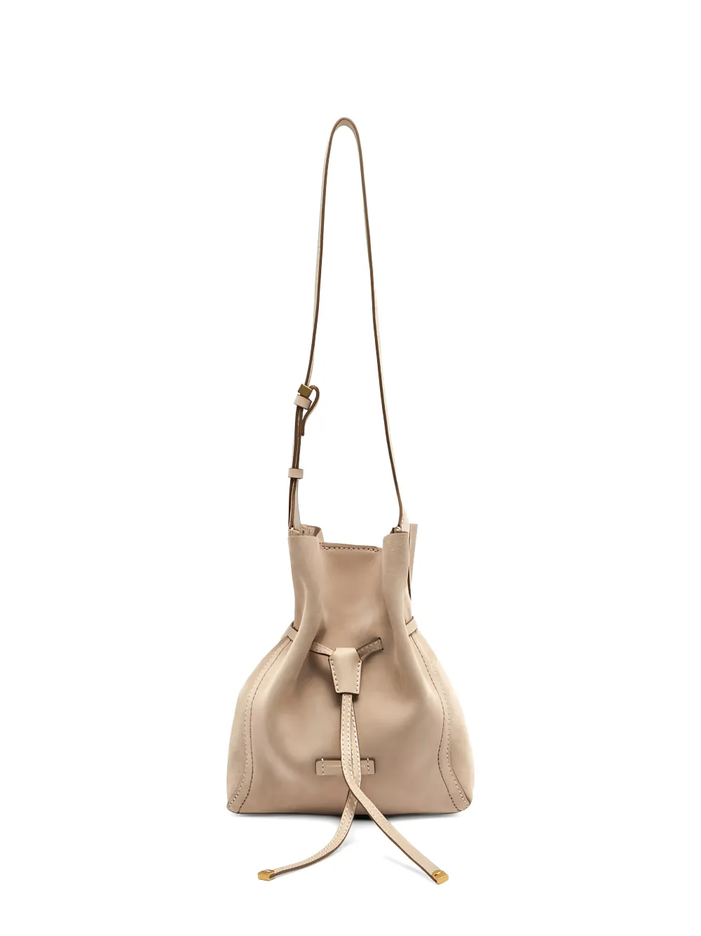 GIANNI CHIARINI small Sienna drawstring suede bucket bag - Toni neutri
