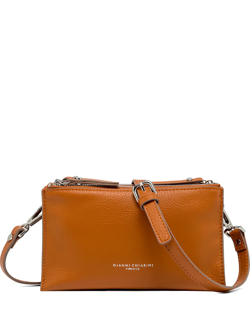 GIANNI CHIARINI grainy-leather clutch bag - Toni neutri