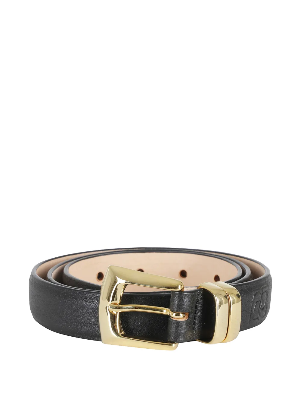 Magda Butrym logo-debossed leather belt - Nero