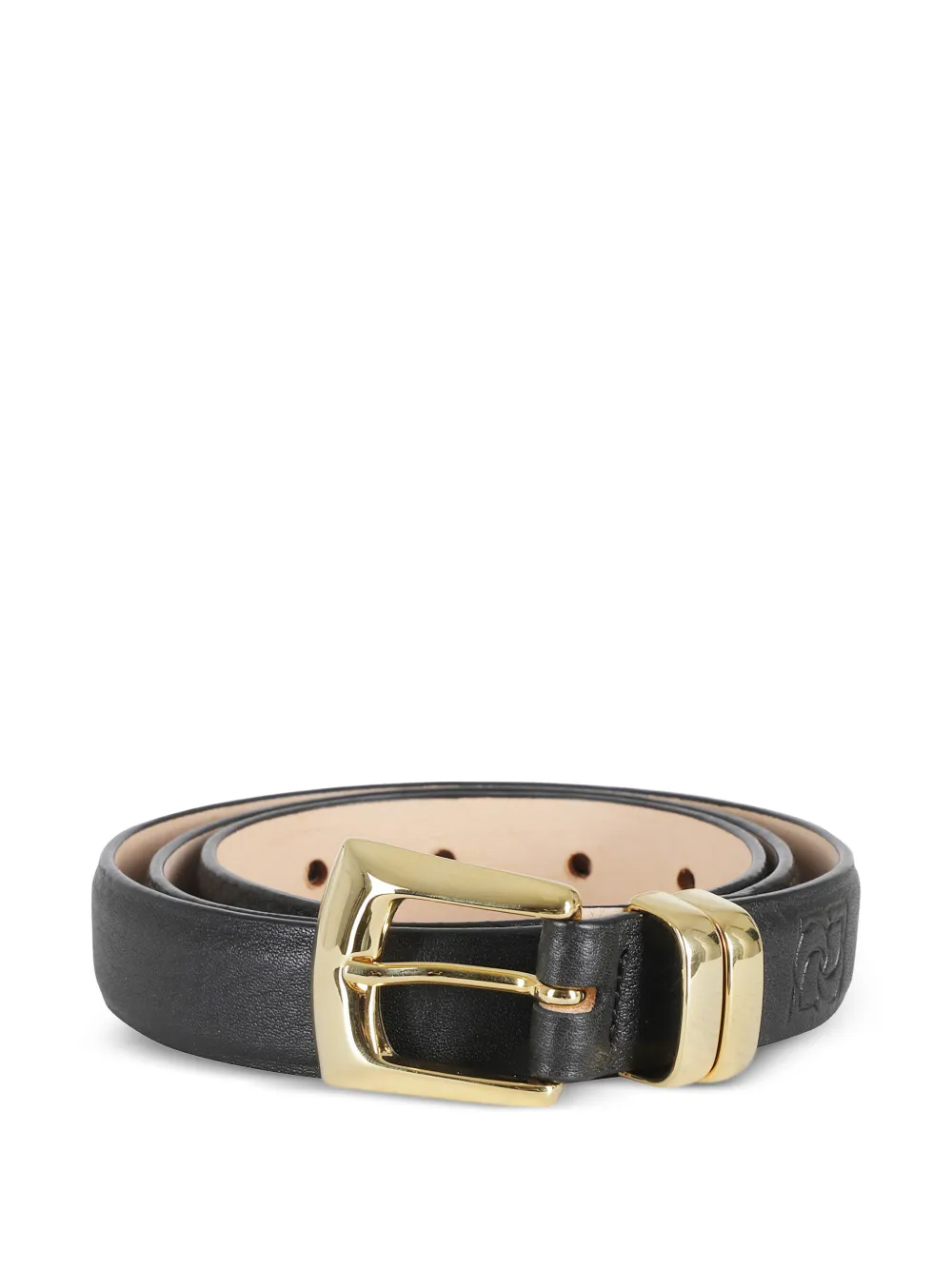 Magda Butrym logo-debossed leather belt - Nero