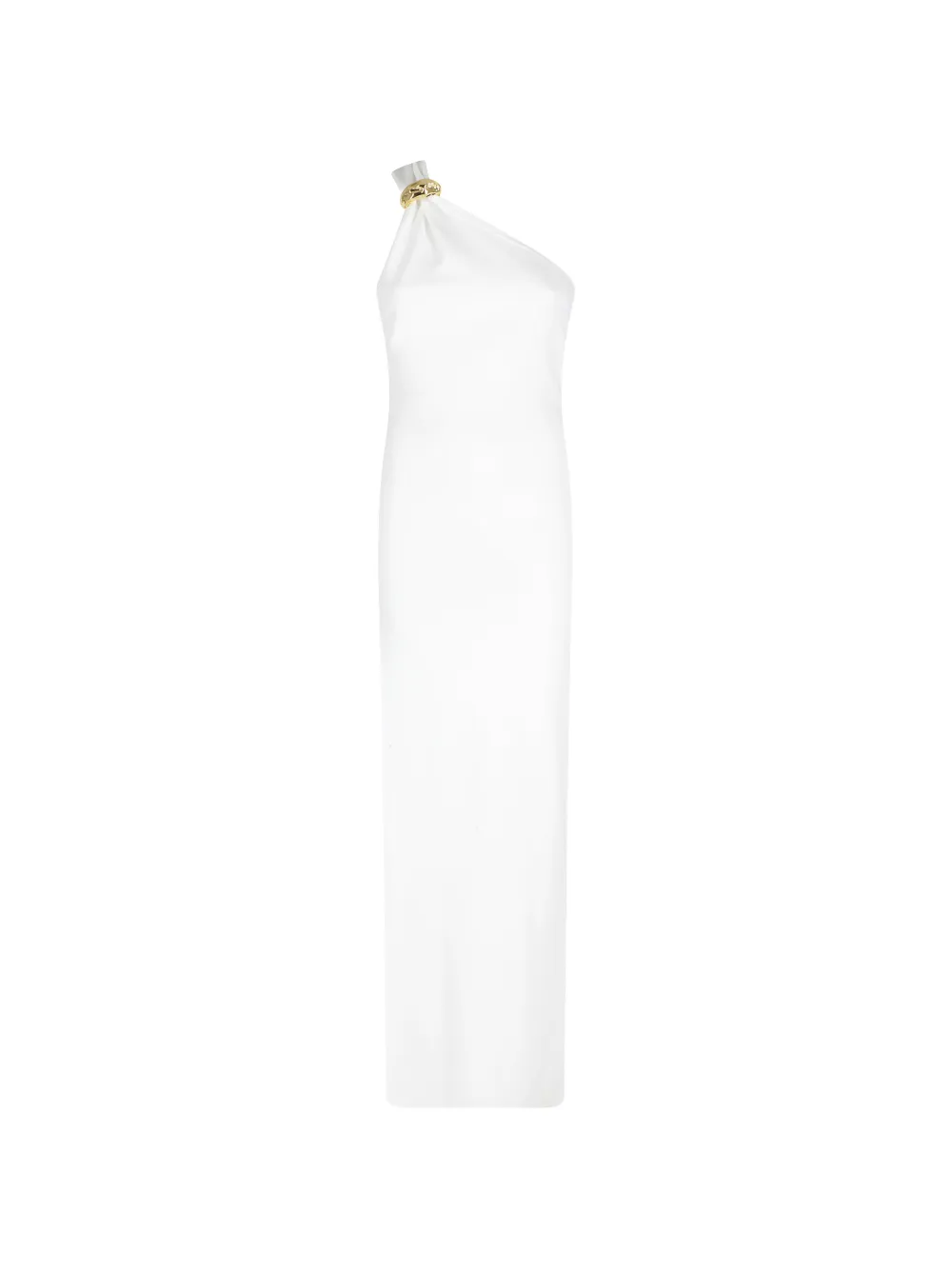 Elisabetta Franchi Milano one-shoulder hardware-detail dress - Bianco