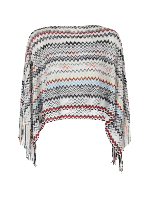 Missoni zigzag fringe-trim poncho
