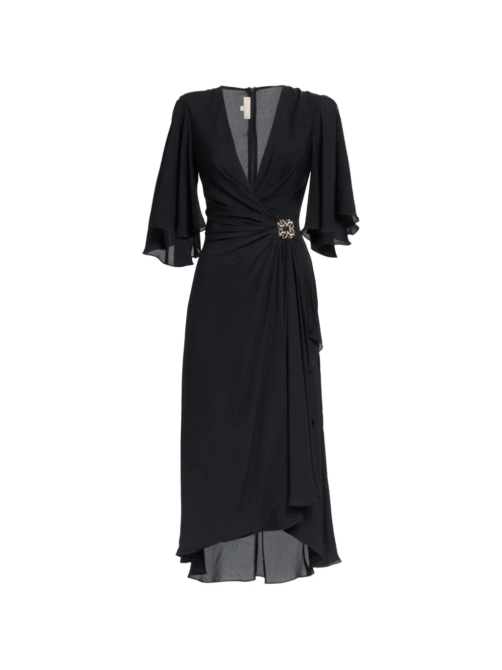 Elie Saab gathered silk dress - Nero