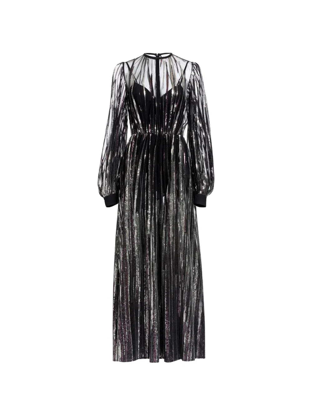 Elie Saab sequin-embroidered tulle maxi dress - Nero