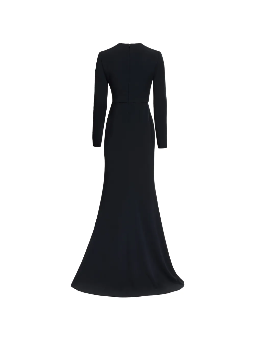 Elie Saab Maxi-jurk met ruches en V-hals Zwart