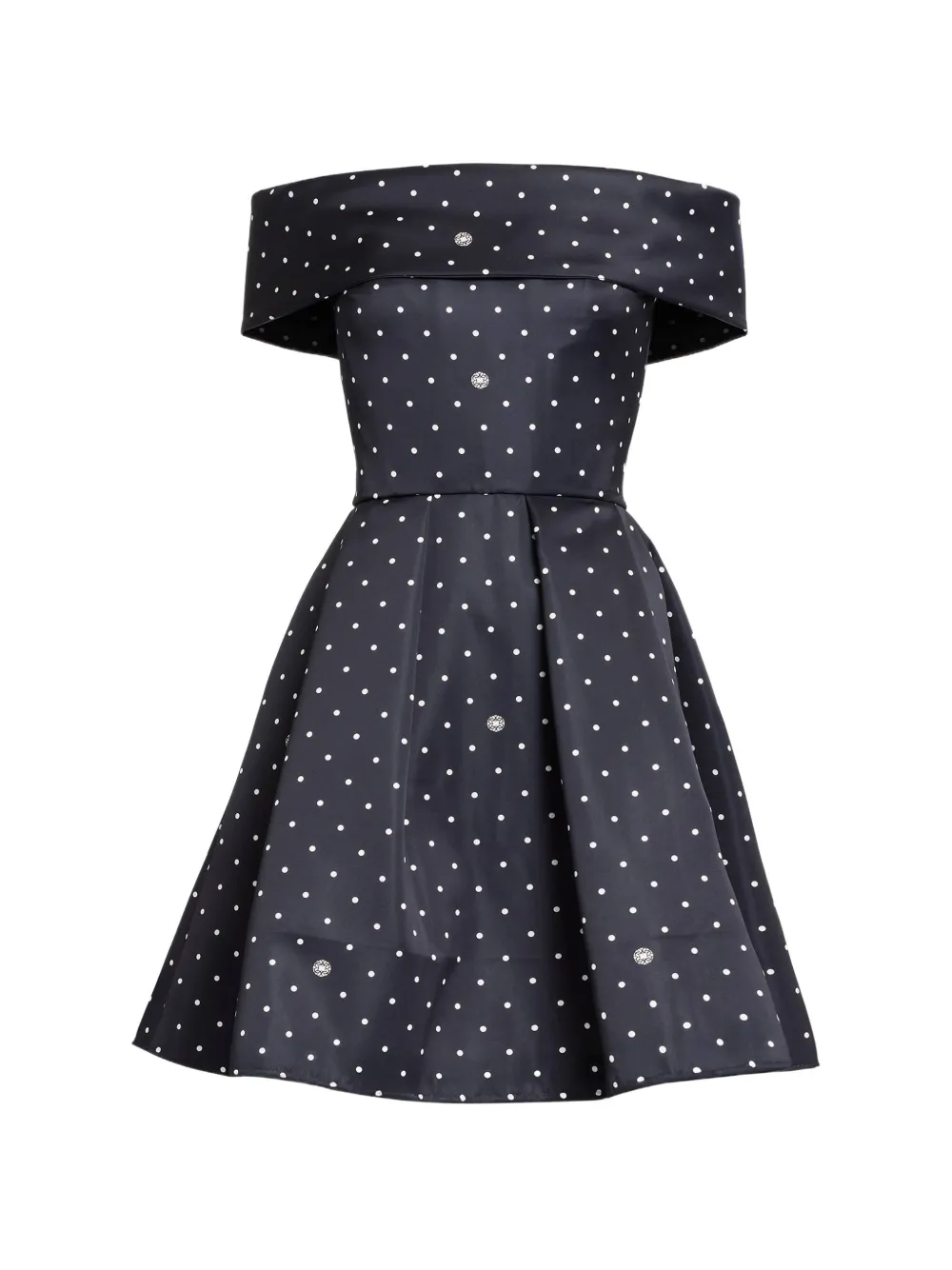 Elie Saab polka-dot off-the-shoulder dress - Blu