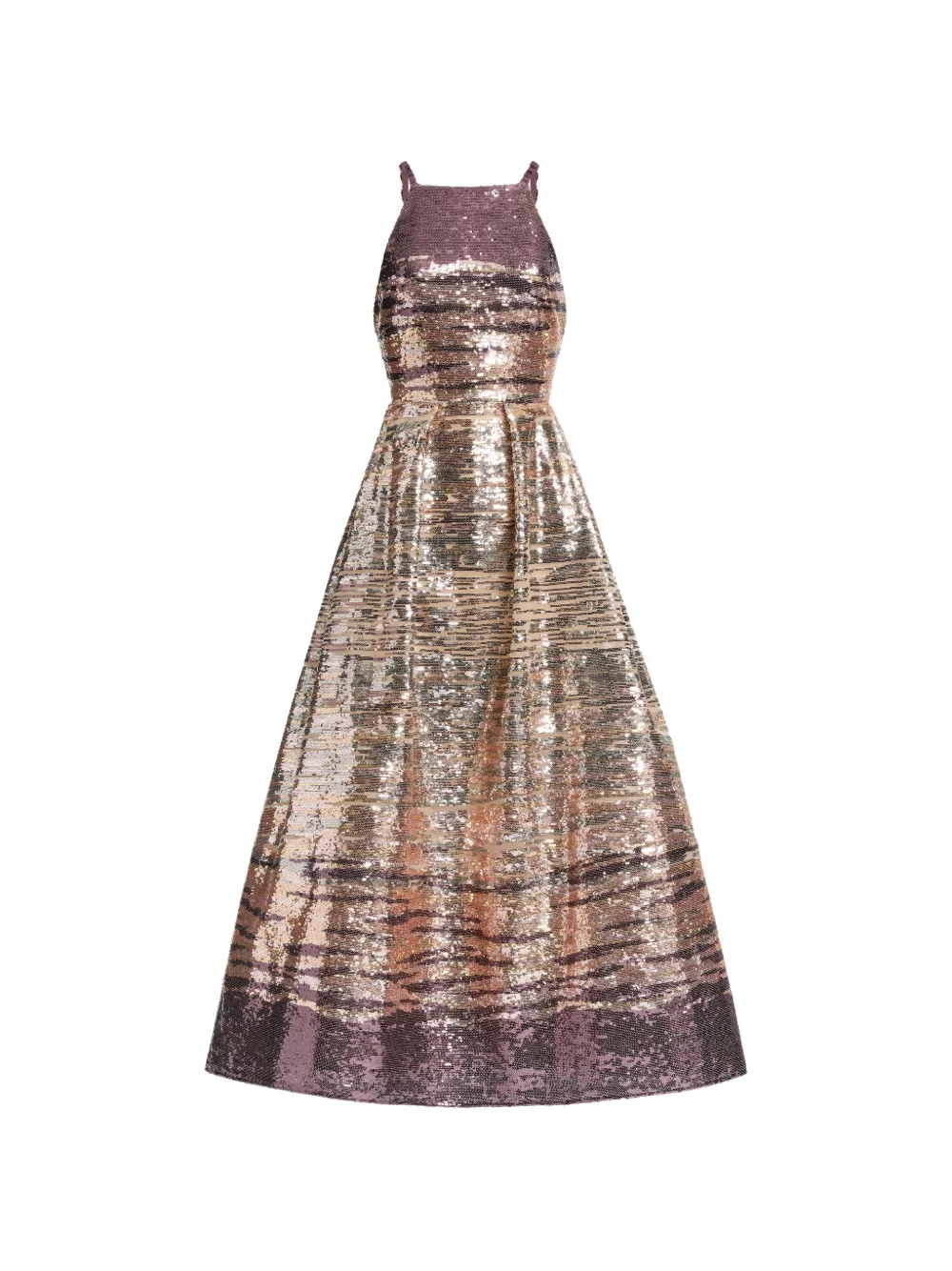 Elie Saab Sequin-Embroidered sleeveless maxi dress - Gold