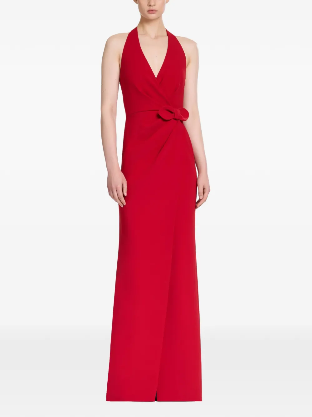 Elie Saab Maxi-jurk met strikdetail en halternek Rood