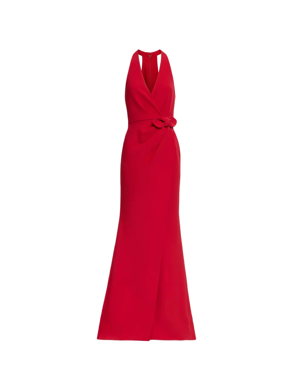 Elie Saab bow-detail halterneck maxi dress - Rosso