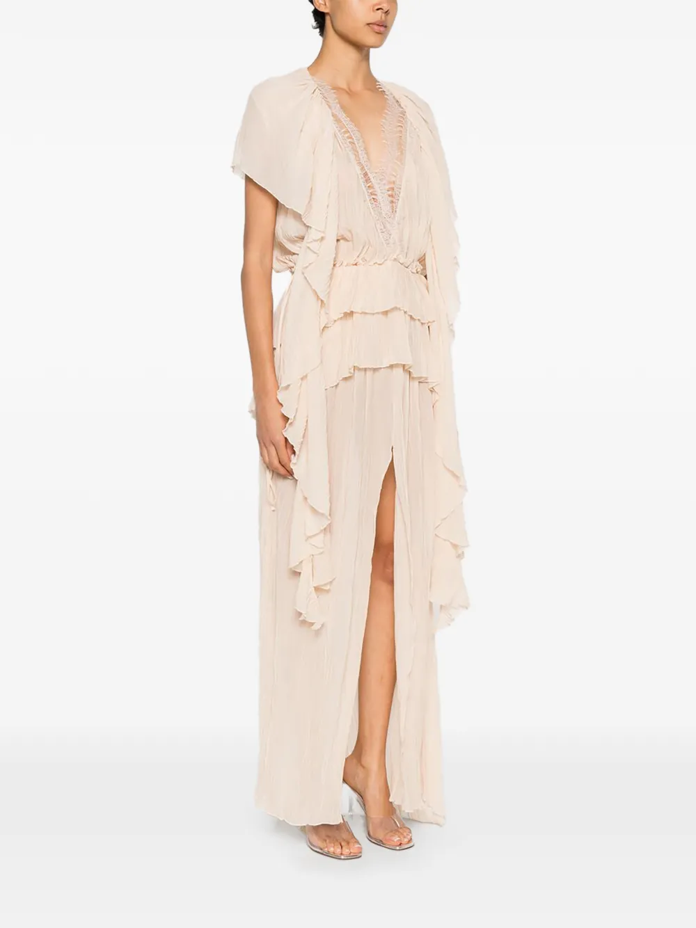 Blumarine Maxi-jurk met ruches Roze