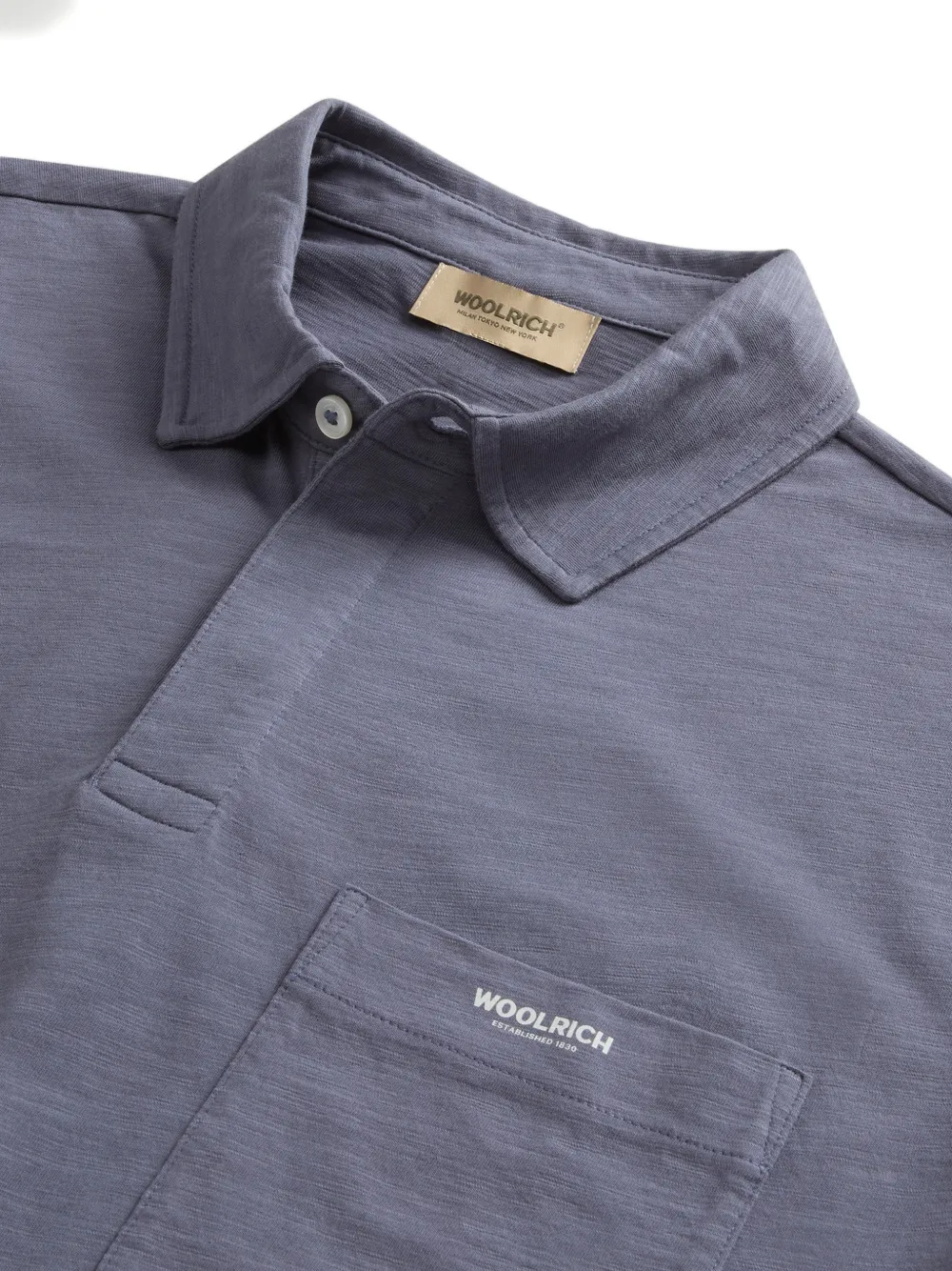 Woolrich Poloshirt met slub jersey zak Blauw
