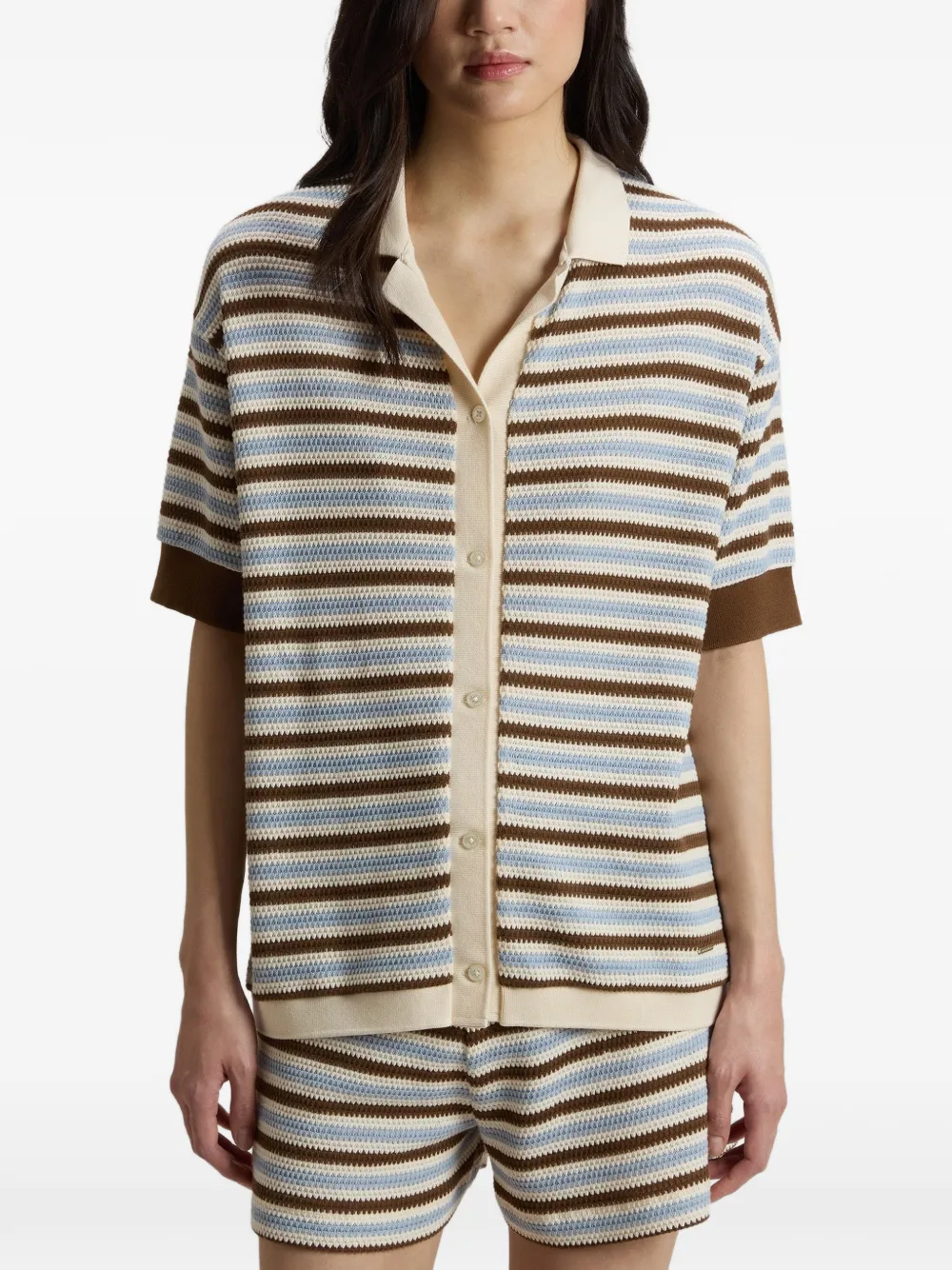 Woolrich Gehaakt gestreept overhemd Beige
