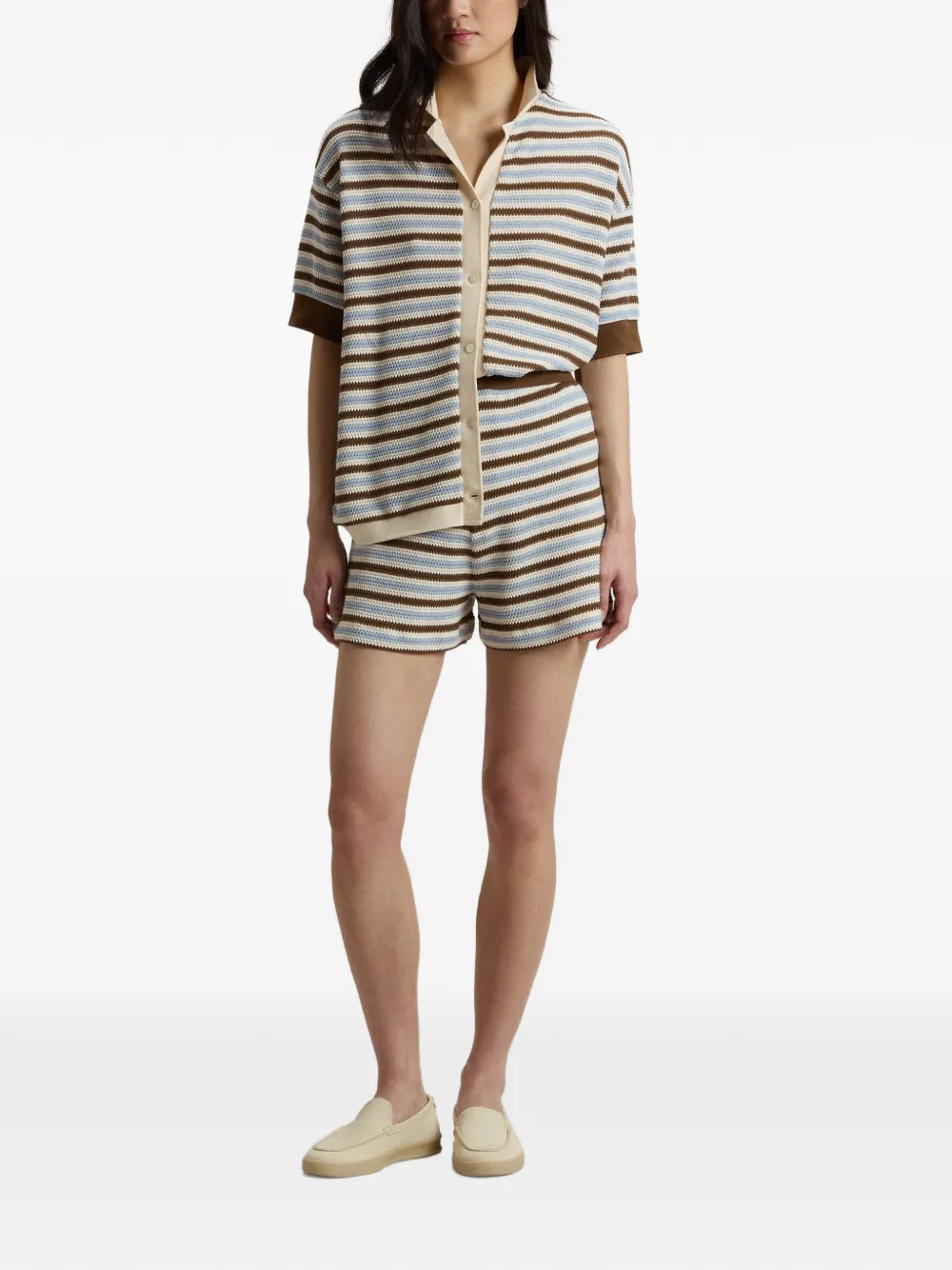 Woolrich Gehaakt gestreept overhemd Beige