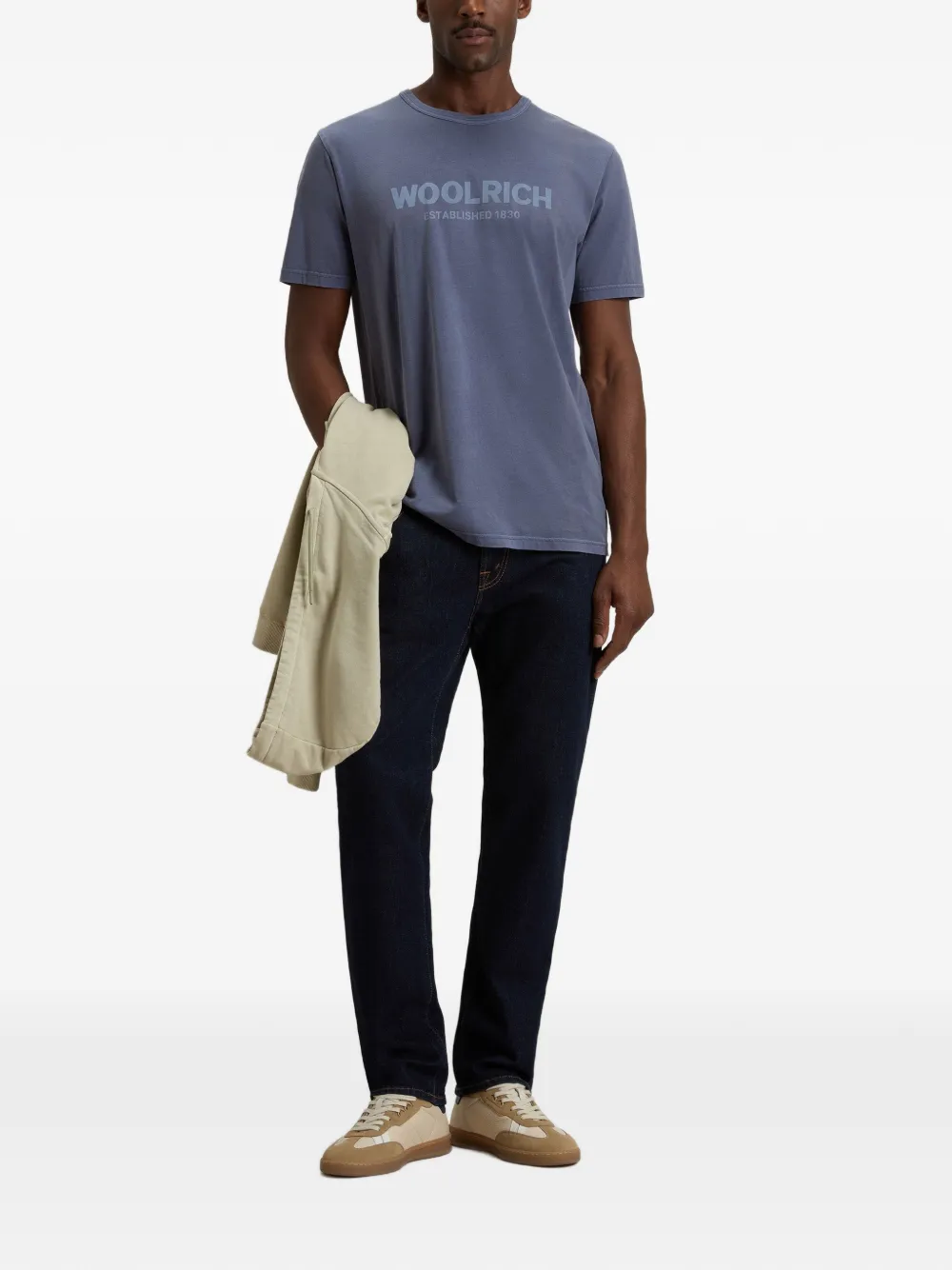 Woolrich T-shirt met print Blauw