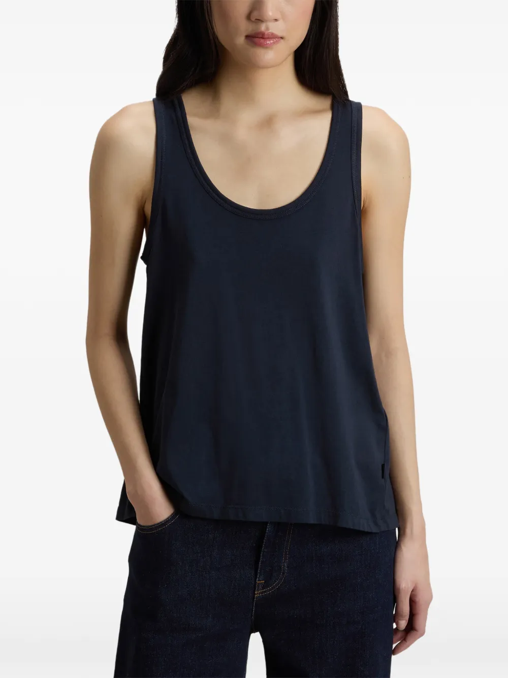 Woolrich Top met ronde hals en label aan de zijkant Blauw
