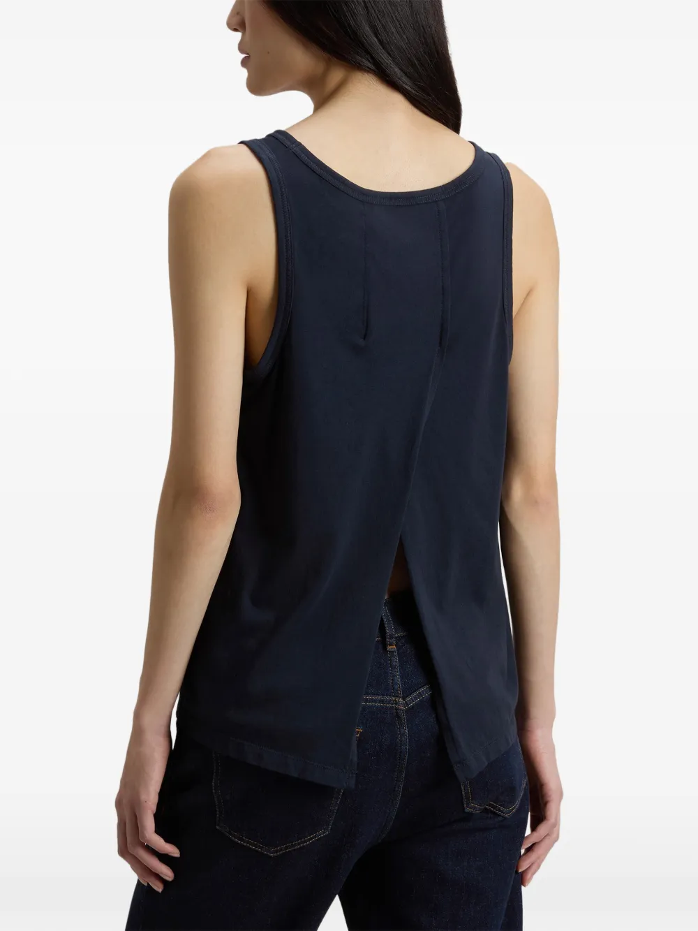 Woolrich Top met ronde hals en label aan de zijkant Blauw
