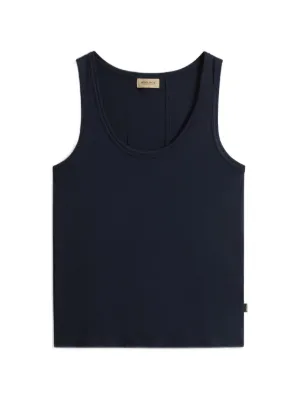 Maison Kitsuné Baby Fox Patch Ribbed Tank Top | Blue | FARFETCH