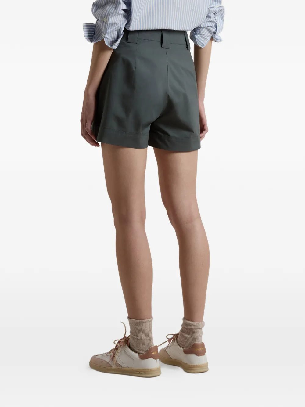 Woolrich Shorts met logolabel aan de zijkant Groen