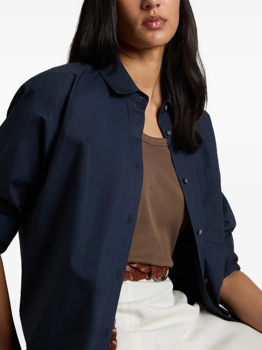 Woolrich Overhemd met borstzak en knoop Blauw