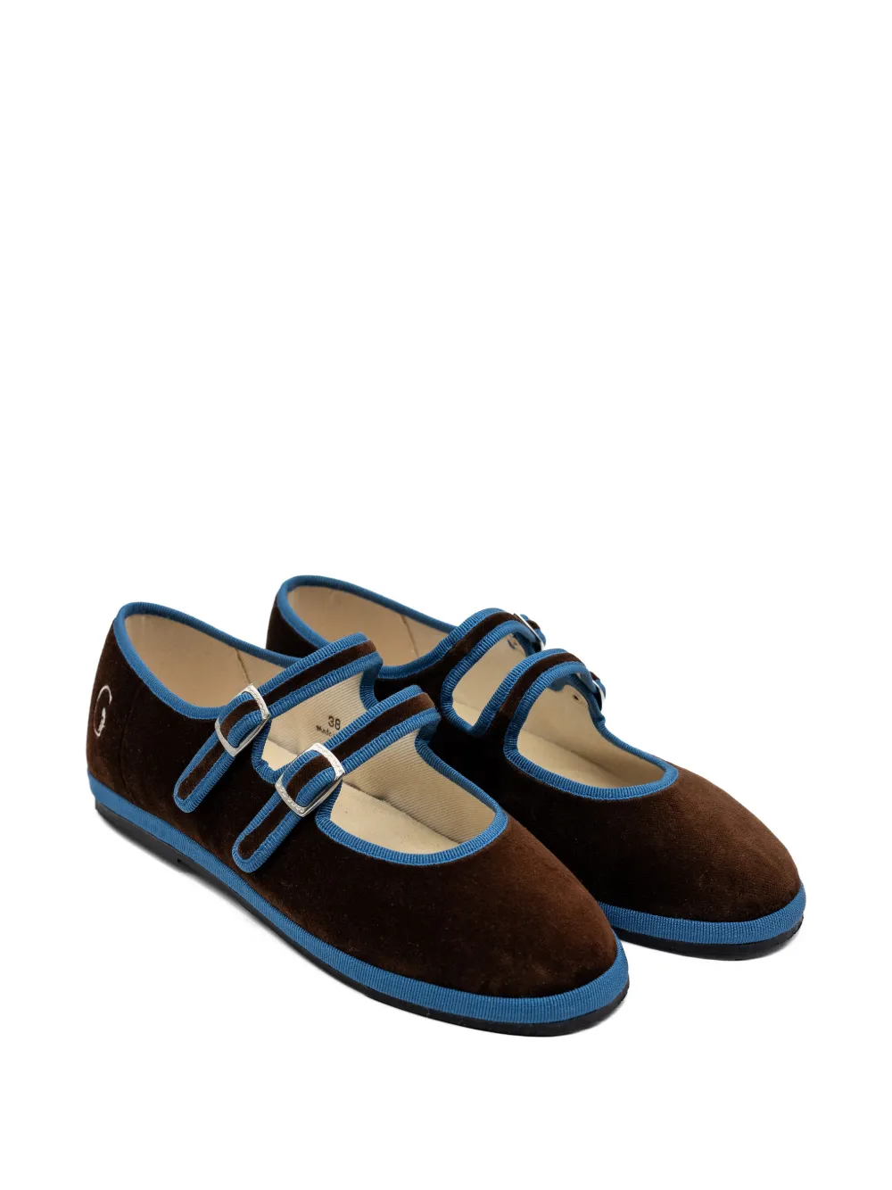 Gondolina Mary Jane fluwelen ballerina's Bruin