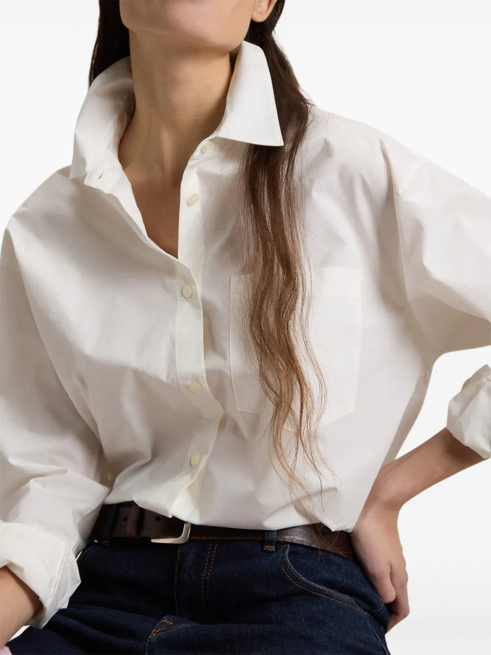 Woolrich Klassieke katoenen blouse met zak Beige