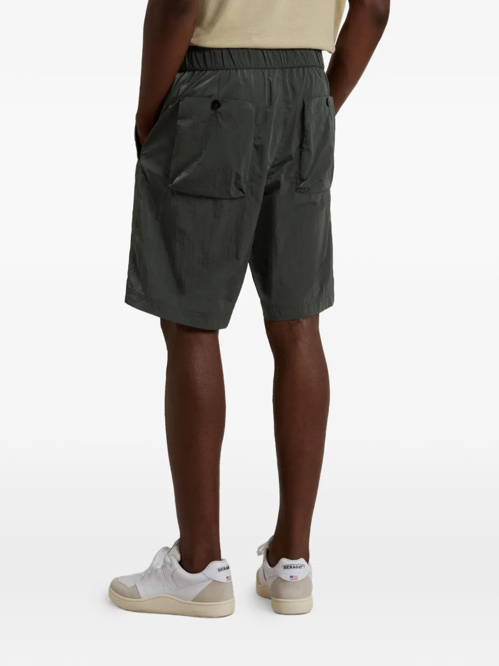 Woolrich Elastische bermuda shorts met ceintuur Groen