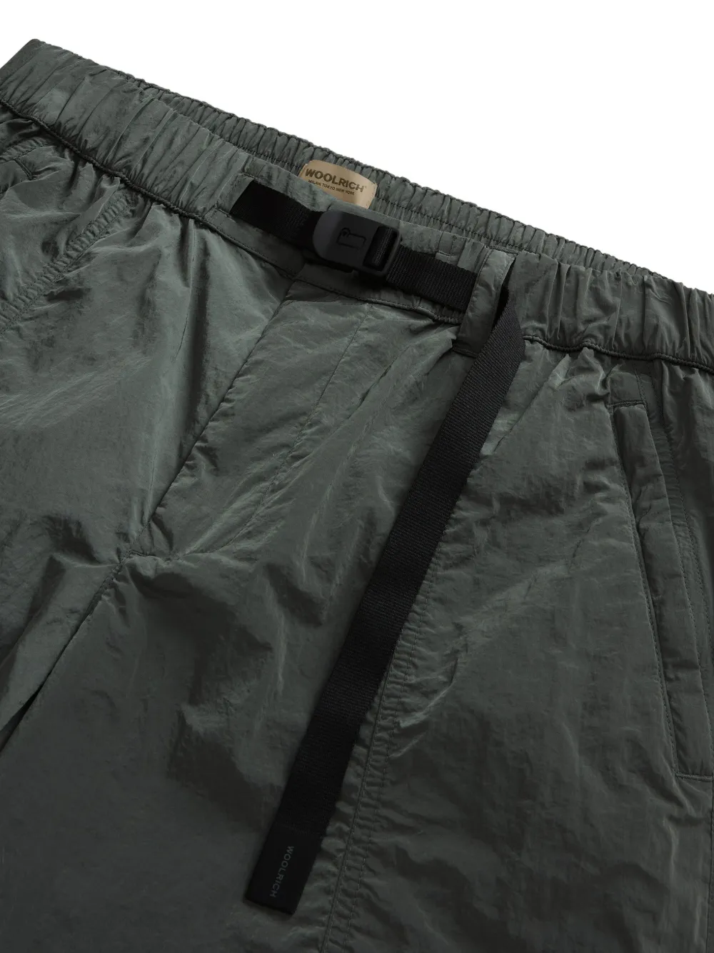 Woolrich Elastische bermuda shorts met ceintuur Groen