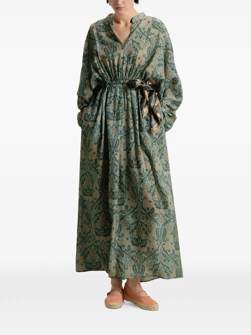 Woolrich Elastische midi-jurk met bloemenprint Groen