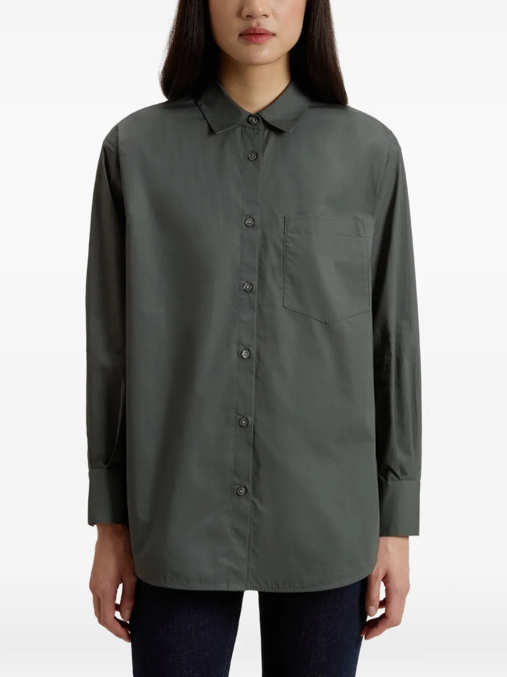 Woolrich Overhemd met borstzak en knoop Groen