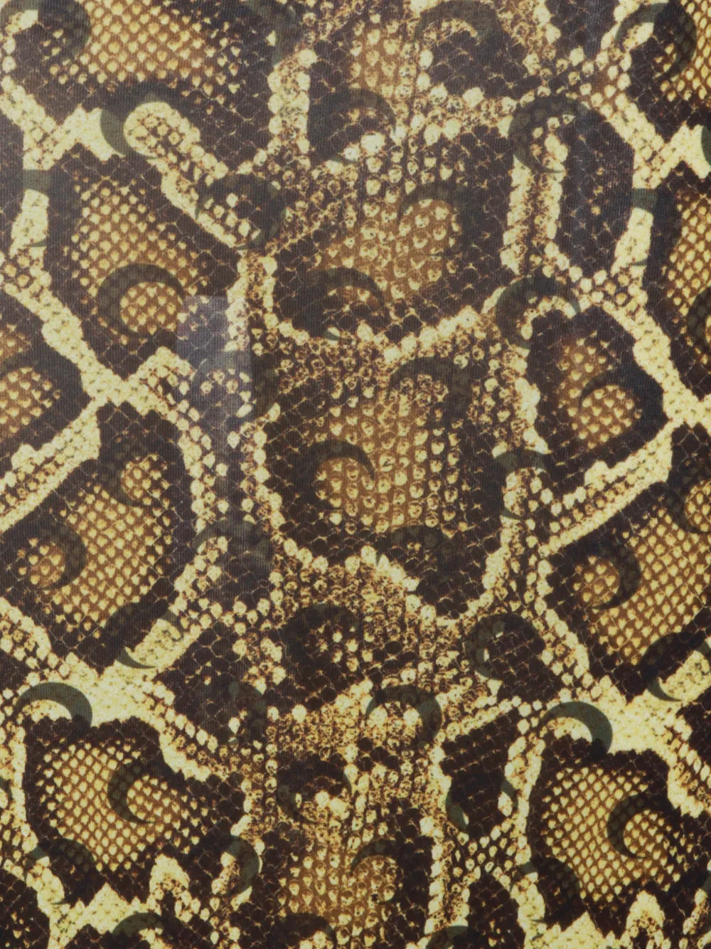 Marine Serre Asymmetrische jurk met slangenprint Bruin