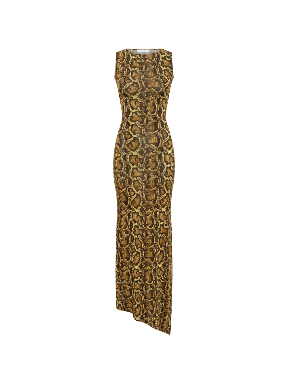 Marine Serre Asymmetrische jurk met slangenprint Bruin