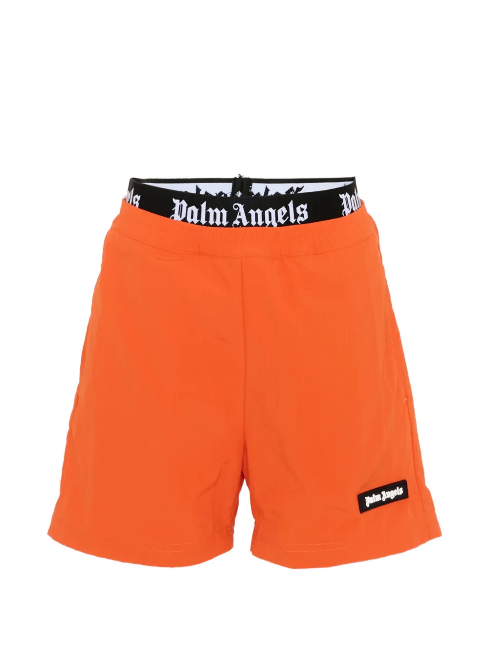 Palm Angels Kids logo-waistband swim shorts - Arancione