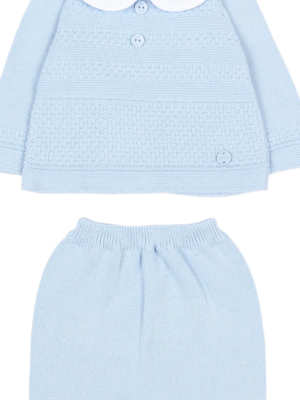  Paz Rodriguez Peter Pan-collar Trousers Set - Blue 