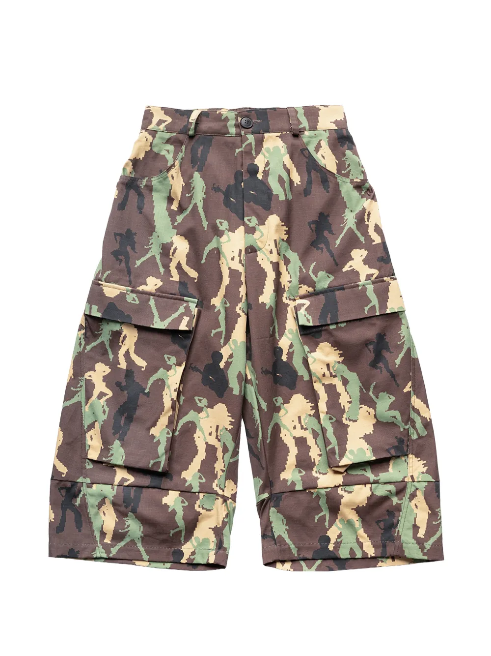 Spencer Badu camouflage cargo shorts - Marrone