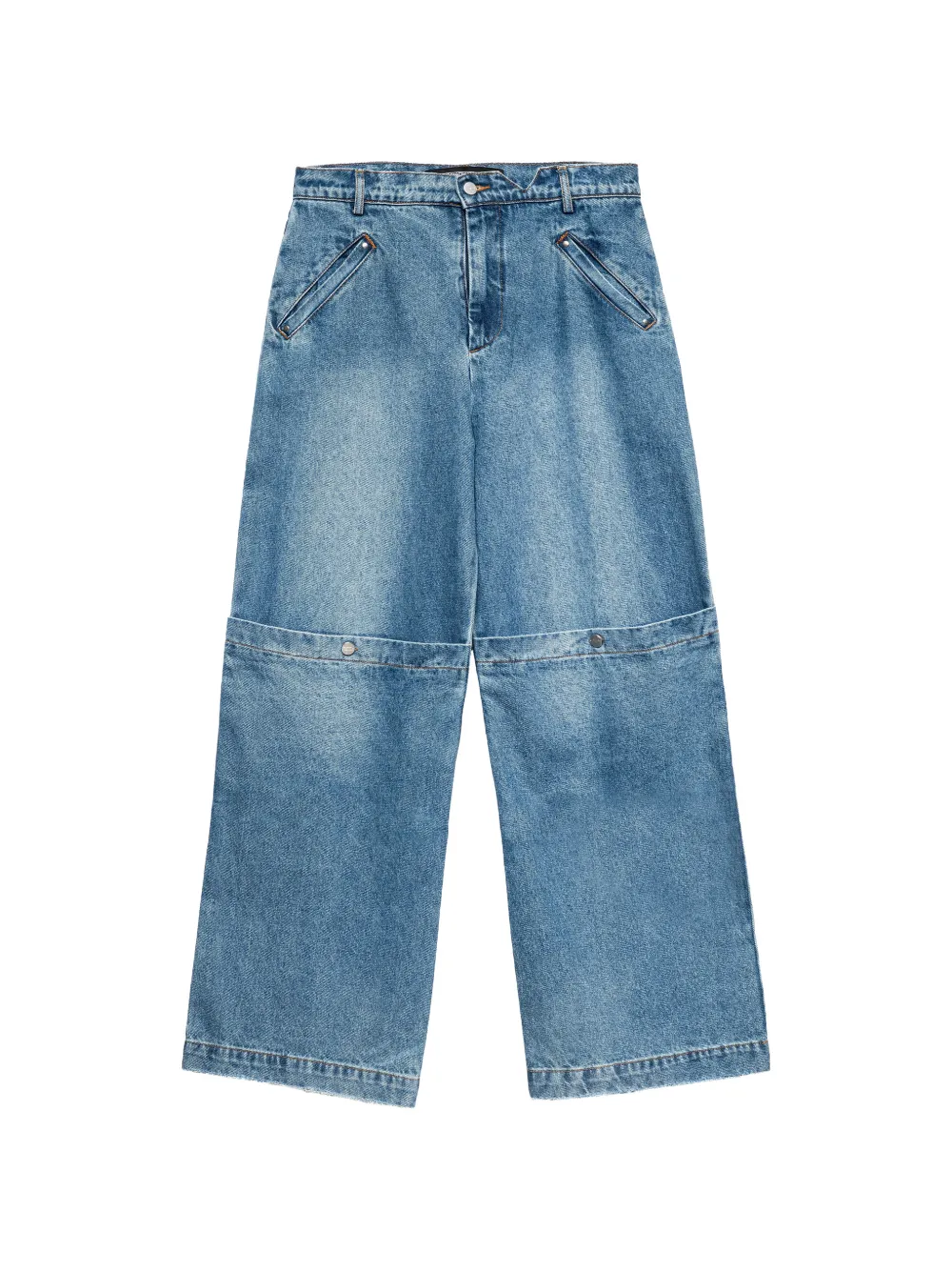 Spencer Badu patchwork-detail wide-leg jeans - Blu