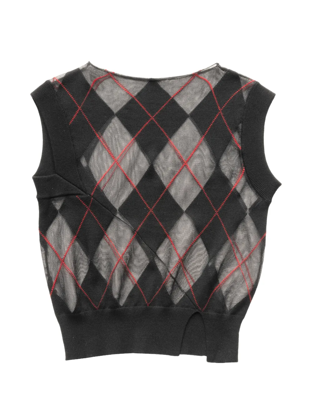Spencer Badu Argyle Sleeveless Knitwear In Black
