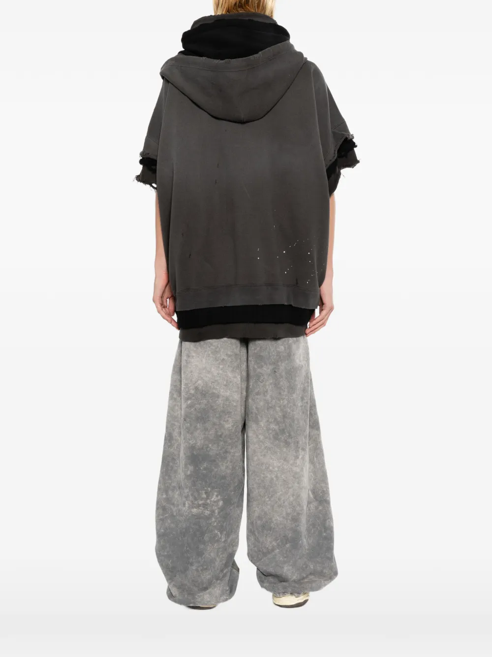 Maison MIHARA YASUHIRO Gerafelde hoodie met gelaagd effect Grijs