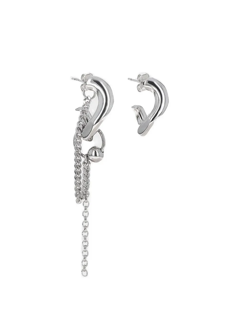 Justine Clenquet Neil mismatched earrings - Argento