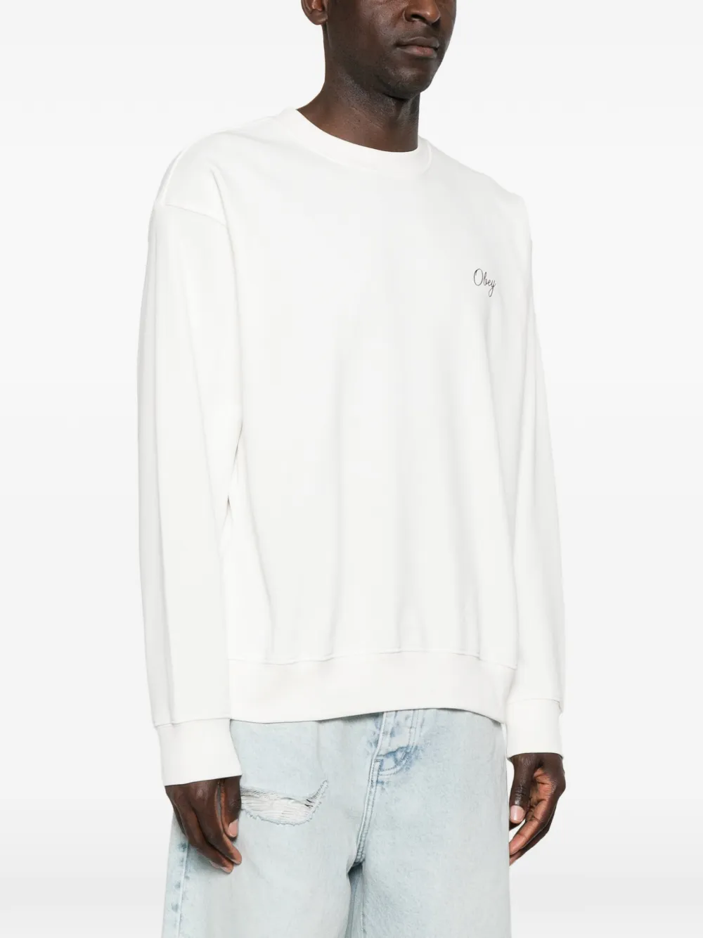 Obey Paper Rose sweater met grafische print Wit